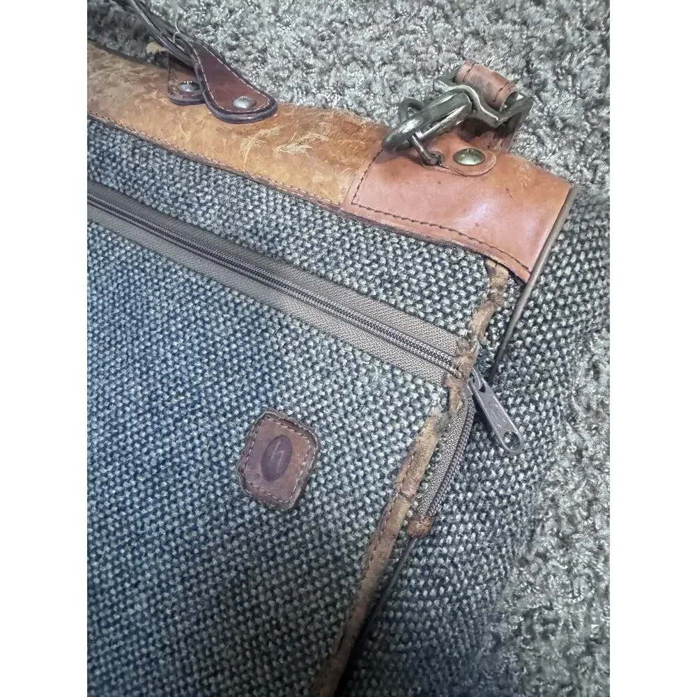 Vintage Hartmann luggage garment bag Hanging Travel tweed & brown leather